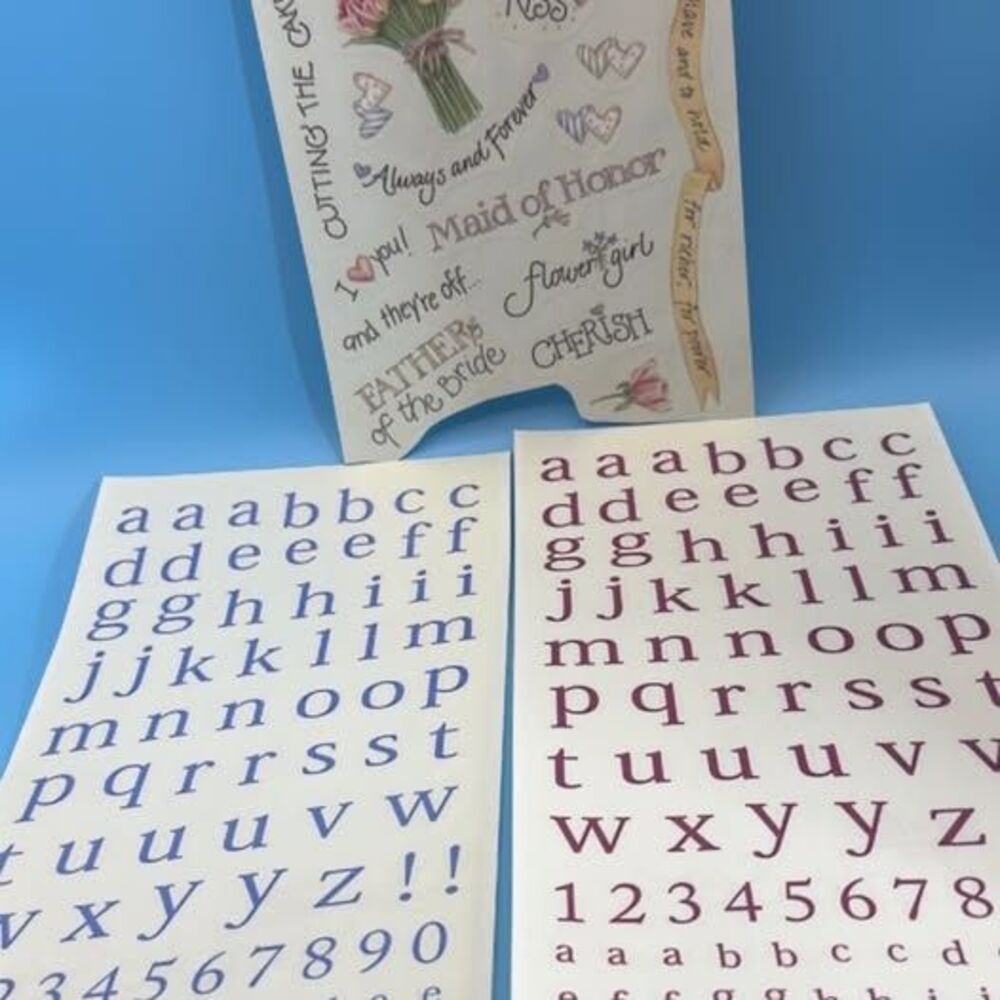 Vintage Wedding Stickers and Alphabet Number Stickers